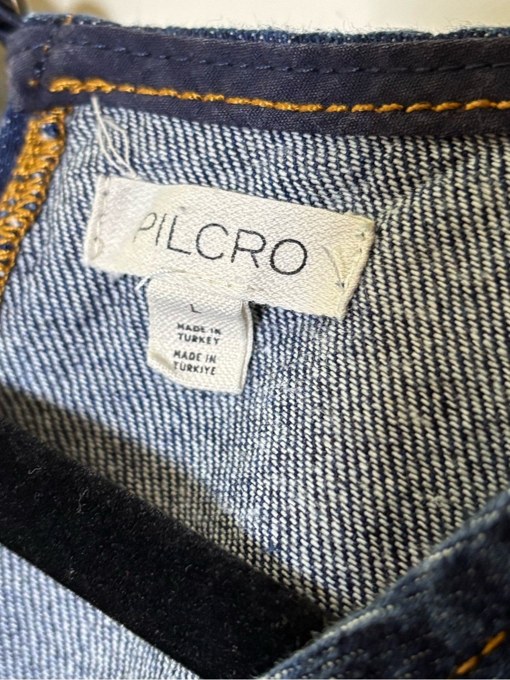 PILCRO denim shell TANK sleeveless top VEST blue ANTHROPOLOGIE large - Picture 4 of 8